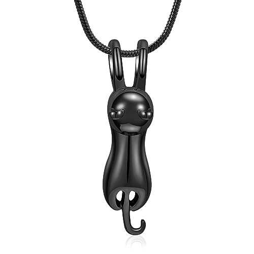 VCCWYQK Urnen-Halskette für Asche für Haustiere, Edelstahl-Gedenkanhänger für Aschehalter, Andenken, Schmuck für Katze (A) von VCCWYQK