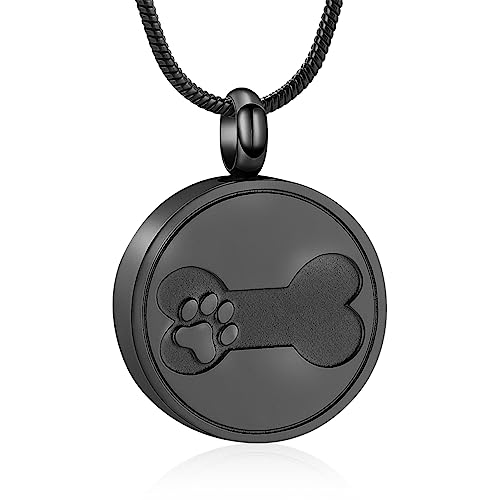 VCCWYQK Urnen-Halskette für Asche für Hund, Andenken Urne Halsketten mit Katze Hund Pfotenabdruck Halter Haustier Asche Anhänger Gedenkgeschenke (C) von VCCWYQK