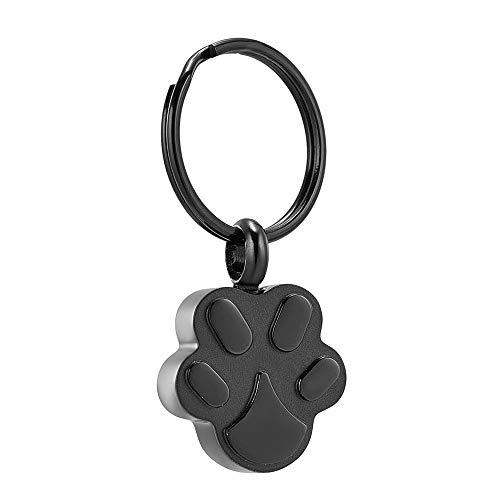 VCCWYQK Urnen-Halskette für Asche für Hunde, Edelstahl, Schlüsselanhänger, Asche, Andenken, Urne, Schlüsselanhänger, Aschehalter für Haustier (schwarz) von VCCWYQK