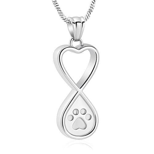 VCCWYQK Urnen-Halskette mit Unendlichkeitssymbol, für Asche von Hund / Katze, Beerdigung, Andenken, Urnen-Anhänger, Gedenkstätte, Schmuck (A) von VCCWYQK