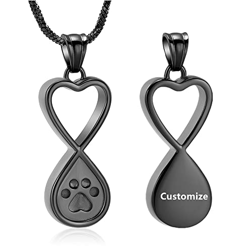VCCWYQK Urnen-Halskette mit Unendlichkeitssymbol, für Asche von Hund / Katze, Beerdigung, Andenken, Urnen-Anhänger, Gedenkstätte, Schmuck (F) von VCCWYQK
