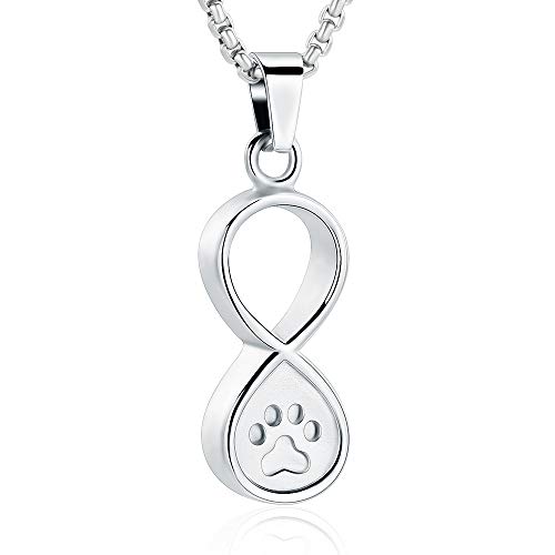 VCCWYQK Urnen-Halskette mit Unendlichkeitssymbol für Hunde/Katzen, Urnen-Anhänger, Beerdigung, Andenken, Einäscherung, Schmuck (A) von VCCWYQK