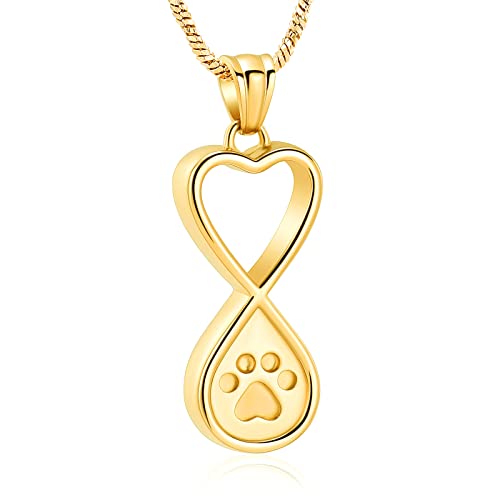 VCCWYQK Urnen-Halskette mit Unendlichkeitssymbol für Hunde/Katzen, Urnen-Anhänger, Gedenkstätte, Schmuck (E) von VCCWYQK
