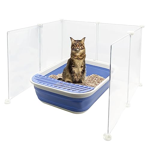 VCEPJH Extra großes Katzentoilette-Gehege, Spritzschutz, 61 x 22,8 x 40,8 cm, leicht zu reinigen (Katzentoilette nicht im Lieferumfang enthalten) von VCEPJH