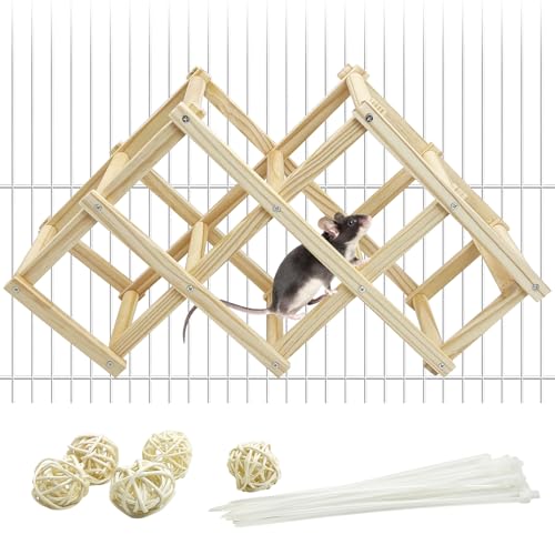 VCEPJH Ratten-Kletterspielzeug aus Holz, natürlich, zusammenklappbar, Hamsterleiter, hängendes Rattenkäfig-Zubehör, Rennmäuse, Spielzeug für Mäuse, Eichhörnchen, Meerschweinchen, Chinchillas und VCEPJH Ratten-Kletterspielzeug aus Holz, natürlich, zusammenklappbar, Hamsterleiter, hängendes Rattenkäfig-Zubehör, Rennmäuse, Spielzeug für Mäuse, Eichhörnchen, Meerschweinchen, Chinchillas und von VCEPJH