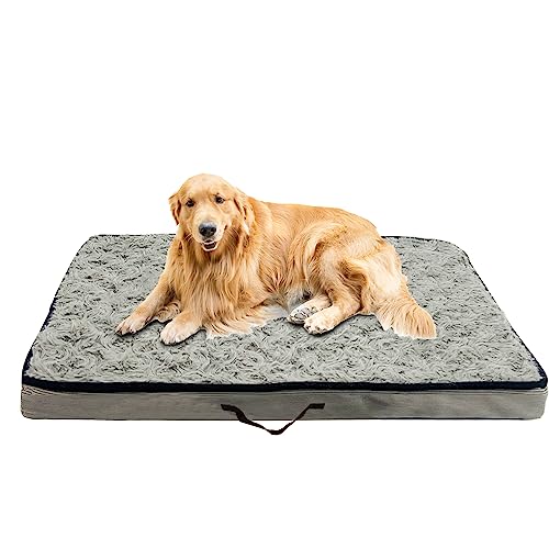VCEPJH Großes Hundebett, tragbare Hundebox-Matratze für große Hunde, Plüsch-Haustiermatte mit abnehmbarem, waschbarem Bezug für Hunde unter 50 kg (118,1 x 78,7 x 9,9 cm) von VCEPJH