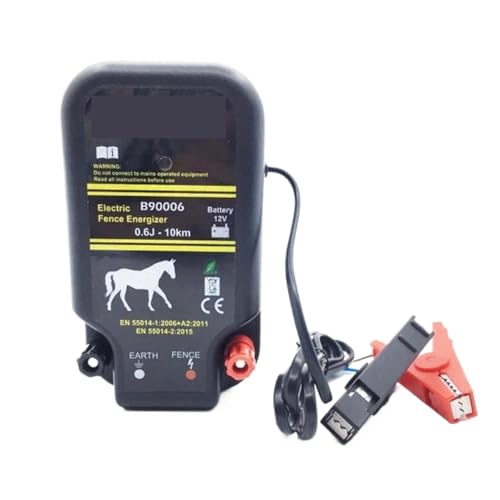 VCHICS Elektrozaun, Elektrischer Zaun- 12 V Batteriebetrieben 20 km Energzier for Bauernhof und Tiere Einsatz in Haushalt und Garten von VCHICS