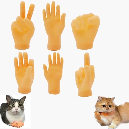 VCTKLN 6Pcs Cat Gloves,Funny Dog Toys | Fun and Quirky Mini fingertips for Teasing and Soothing Cats | High Elasticity Creative Prank Pets Toys | Interactive Dog Toys von VCTKLN