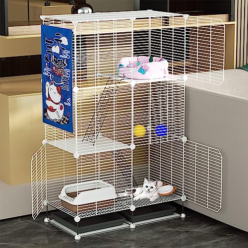 VDLLQYN, Katzengehege, Drahtkäfig for Hunde, DIY-Katzenlaufstall mit Katzentoilette und Katzenhängematte, abnehmbar und faltbar, einfach zu montieren ，Hundekiste(75*39*120cm/29*15*47in(dense)) von VDLLQYN