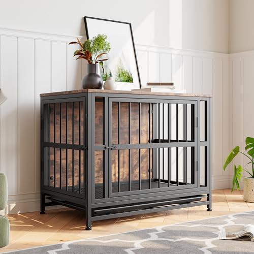 VECOCHO Hundekäfig Möbel, Hundebox für Zuhause Große/Mittlere Hunde,Beistelltisch, Hundehütte Indoor, Hochbelastbar Hundehaus für Zuhause, Herausnehmbares Tablett, 2 Türen, Dog Crate Furniture VECOCHO Hundekäfig Möbel, Hundebox für Zuhause Große/Mittlere Hunde,Beistelltisch, Hundehütte Indoor, Hochbelastbar Hundehaus für Zuhause, Herausnehmbares Tablett, 2 Türen, Dog Crate Furniture von VECOCHO