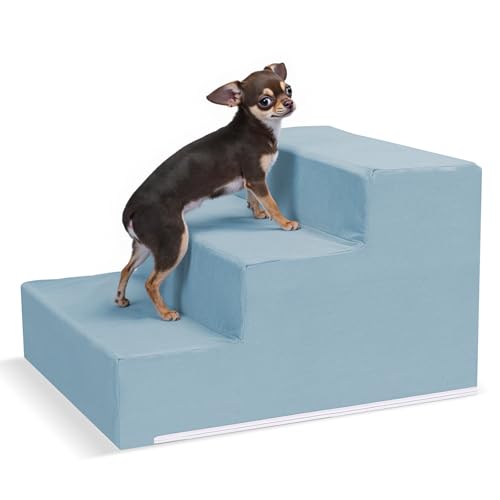 VEEVAO Haustiertreppe für kleine Hunde Katzen - 3/4/5 Stufen, rutschfestes, extra breites Design, sanfter Winkel für Gelenkschutz, Schaumstoff mit hoher Dichte, waschbarer Bezug, passend für Betten VEEVAO Haustiertreppe für kleine Hunde Katzen - 3/4/5 Stufen, rutschfestes, extra breites Design, sanfter Winkel für Gelenkschutz, Schaumstoff mit hoher Dichte, waschbarer Bezug, passend für Betten von VEEVAO