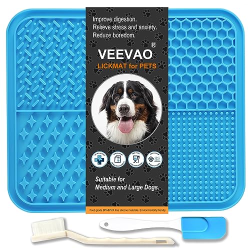 VEEVAO XL Leckmatte für große Rassen, 30,5 x 25,4 cm, lebensmittelechtes Silikon, Hunde-Leckmatte mit Saugnäpfen, Gefrorene Leckmatte für Hunde, Angstlinderung, Erdnussbutter-Leckpad für Langeweile, VEEVAO XL Leckmatte für große Rassen, 30,5 x 25,4 cm, lebensmittelechtes Silikon, Hunde-Leckmatte mit Saugnäpfen, Gefrorene Leckmatte für Hunde, Angstlinderung, Erdnussbutter-Leckpad für Langeweile, von VEEVAO