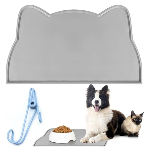 VEGCOO Napfmatte für Hunde und Katzen, rutschfeste Futtermatte aus Silikon, 44 x 25 cm von VEGCOO