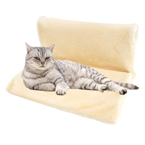 VEIYI Tierbett Heizkörperbett für Katzen, Katzen Hängematte, Haustierbett, Katzenliege, Kuschelbett für die Heizung, langlebiger Metallrahmen, für große Katzen bis zu 7 kg, Beige von VEIYI