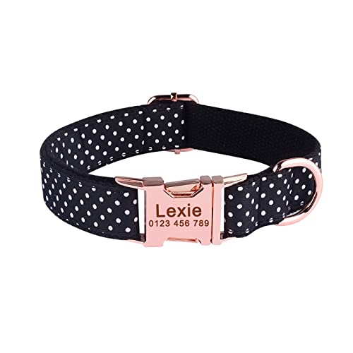 Benutzerdefinierte Verstellbare Nylon Personalisierte Hundemarke Graviert Name Hundehalsband Welpe Klein Mittel Groß Unisex Hundehalsband Halskette,schwarzer Punkt,L Benutzerdefinierte Verstellbare Nylon Personalisierte Hundemarke Graviert Name Hundehalsband Welpe Klein Mittel Groß Unisex Hundehalsband Halskette,schwarzer Punkt,L von VEKETE