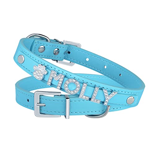 DIY Haustier Hundehalsbänder Charms Personalisiertes Halsband Halsband Welpe Katze Halskette Benutzerdefinierte Katze Hund Name,Blaues Silber,S DIY Haustier Hundehalsbänder Charms Personalisiertes Halsband Halsband Welpe Katze Halskette Benutzerdefinierte Katze Hund Name,Blaues Silber,S von VEKETE