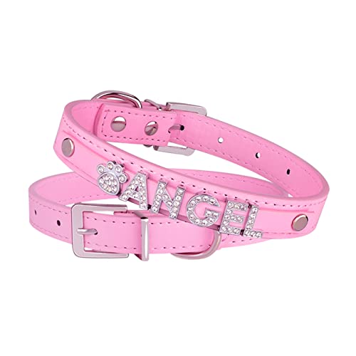 DIY Haustier Hundehalsbänder Charms Personalisiertes Halsband Halsband Welpe Katze Halskette Benutzerdefinierte Katze Hund Name,Rosa Silber,M DIY Haustier Hundehalsbänder Charms Personalisiertes Halsband Halsband Welpe Katze Halskette Benutzerdefinierte Katze Hund Name,Rosa Silber,M von VEKETE