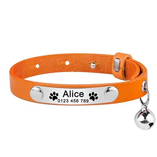 Graviertes Katzenhalsband Katzenzubehör Leder Benutzerdefiniertes Kätzchenhalsband Katzenzubehör Kleines Mittelgroßes Katzenhalsband Unisex-Haustierprodukte,Gelb,S Graviertes Katzenhalsband Katzenzubehör Leder Benutzerdefiniertes Kätzchenhalsband Katzenzubehör Kleines Mittelgroßes Katzenhalsband Unisex-Haustierprodukte,Gelb,S von VEKETE