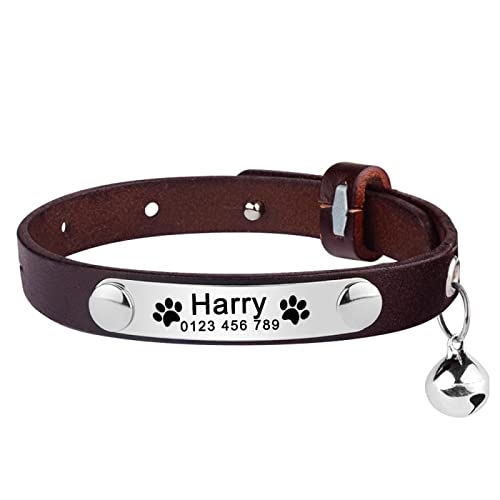 Graviertes Katzenhalsband Katzenzubehör Leder Benutzerdefiniertes Kätzchenhalsband Katzenzubehör Kleines Mittelgroßes Katzenhalsband Unisex-Haustierprodukte,Kaffee,S Graviertes Katzenhalsband Katzenzubehör Leder Benutzerdefiniertes Kätzchenhalsband Katzenzubehör Kleines Mittelgroßes Katzenhalsband Unisex-Haustierprodukte,Kaffee,S von VEKETE