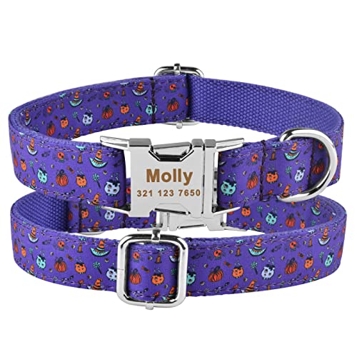 Hundehalsband Für Welpen,Mittelgroß,Verstellbar,Aus Nylon,Personalisiertes Hundehalsband,Unisex-Hundehalsband,Benutzerdefinierter Gravierter Name,Hundehalsband,S (26-40 cm) von VEKETE