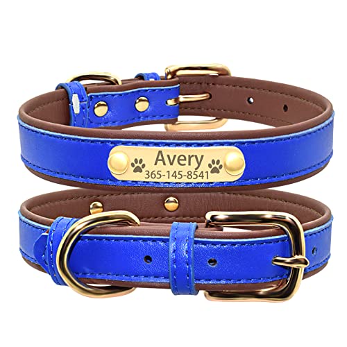 Hundehalsband Mit Individuellem Namen Personalisiertes Hundehalsband Mit Namen Für Kleine, Mittelgroße Hunde Mit Graviertem Namensschild,Blau,L Hundehalsband Mit Individuellem Namen Personalisiertes Hundehalsband Mit Namen Für Kleine, Mittelgroße Hunde Mit Graviertem Namensschild,Blau,L von VEKETE