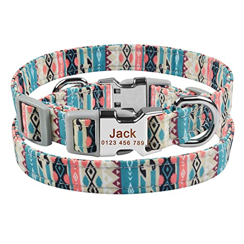 Kleines Großes Personalisiertes Hundehalsband Mit Individuell Graviertem Namensschild Junge Mädchen Hunde Unisex Hundehalsband,Hundehalsband G,L 36-55cm Kleines Großes Personalisiertes Hundehalsband Mit Individuell Graviertem Namensschild Junge Mädchen Hunde Unisex Hundehalsband,Hundehalsband G,L 36-55cm von VEKETE