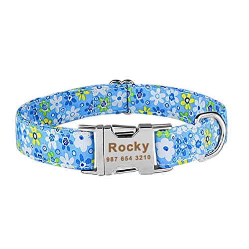 Medium Large Unisex Hundehalsband Für Welpen, Individuell Graviert, Name ID-Tag, Personalisiertes Hundehalsband, Verstellbare Nylonprodukte, Hundehalsbänder,B,XL Medium Large Unisex Hundehalsband Für Welpen, Individuell Graviert, Name ID-Tag, Personalisiertes Hundehalsband, Verstellbare Nylonprodukte, Hundehalsbänder,B,XL von VEKETE