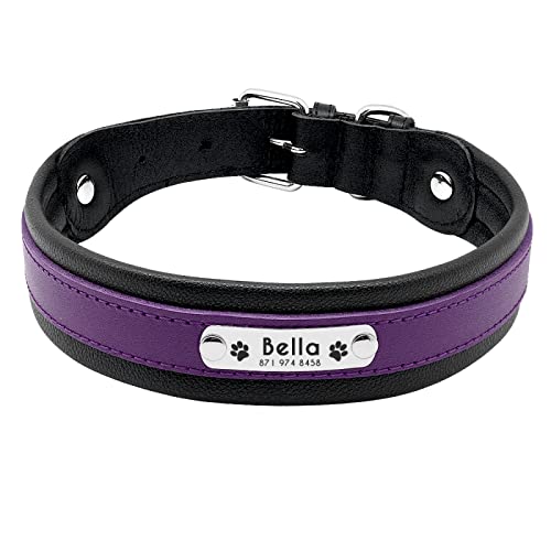 Personalisierte Hundehalsbänder Mit Individuell Graviertem ID-Tag-Halsband Für Mittelgroße Hunde,Pitbull,Bulldogge,Bullterrier,Deutscher Schäferhund,Violett,L Personalisierte Hundehalsbänder Mit Individuell Graviertem ID-Tag-Halsband Für Mittelgroße Hunde,Pitbull,Bulldogge,Bullterrier,Deutscher Schäferhund,Violett,L von VEKETE