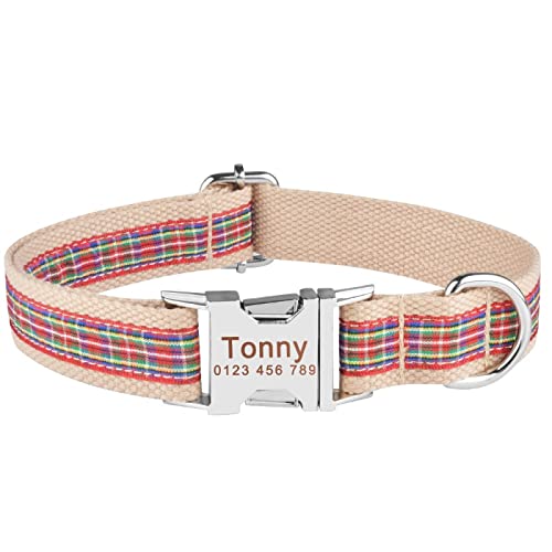 Personalisiertes Hundehalsband Aus Nylon Mit Individuell Eingraviertem Hundenamen Auf Der Schnalle XS-L,S 26-40cm Personalisiertes Hundehalsband Aus Nylon Mit Individuell Eingraviertem Hundenamen Auf Der Schnalle XS-L,S 26-40cm von VEKETE