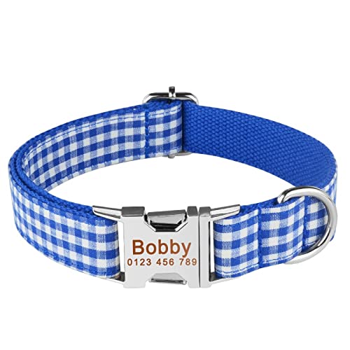 Personalisiertes Hundehalsband Aus Nylon Mit Individueller Gravur Für Kleine, Mittelgroße Und Große Hunde,L 35-56cm Personalisiertes Hundehalsband Aus Nylon Mit Individueller Gravur Für Kleine, Mittelgroße Und Große Hunde,L 35-56cm von VEKETE