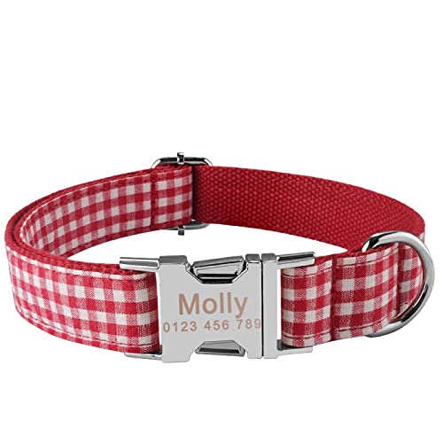Personalisiertes Hundehalsband Für Mittelgroße Und Große Hunde Mit Individuell Graviertem Haustier-ID-Namensschild,S 26-40cm Personalisiertes Hundehalsband Für Mittelgroße Und Große Hunde Mit Individuell Graviertem Haustier-ID-Namensschild,S 26-40cm von VEKETE