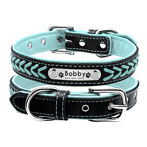 Personalisiertes Hundehalsband Maßgeschneiderte Hundehalsbänder Gepolstertes PU-Leder-Haustierhalsband Name ID-Halsbänder Für Kleine Mittelgroße Hunde Katzen,Blue,M Personalisiertes Hundehalsband Maßgeschneiderte Hundehalsbänder Gepolstertes PU-Leder-Haustierhalsband Name ID-Halsbänder Für Kleine Mittelgroße Hunde Katzen,Blue,M von VEKETE