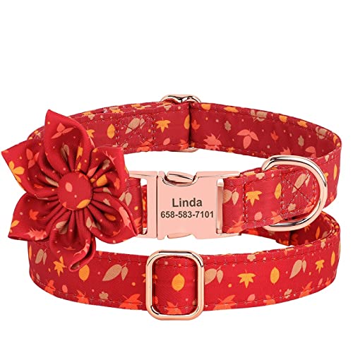 Personalisiertes Hundehalsband Mit Benutzerdefiniertem Namensschild Bowknot Zubehör Haustierhalsbänder Für Kleine Mittelgroße Hunde Gravieren,Gelbf,L von VEKETE