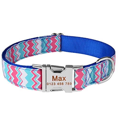 Personalisiertes Hundehalsband Stoff ID Namensschild Schnalle Benutzerdefinierte Gravur Welpe S M L,M 32-50cm Personalisiertes Hundehalsband Stoff ID Namensschild Schnalle Benutzerdefinierte Gravur Welpe S M L,M 32-50cm von VEKETE