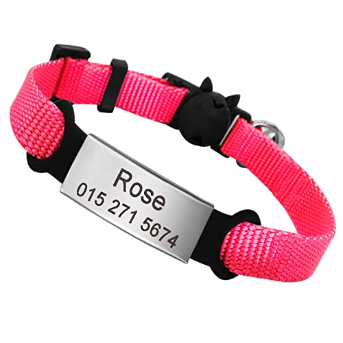 Release Cat Collar Custom Nylon Puppy Kitten ID Tag Typenschild Halsbänder Safety Breakaway Halsband Für Kleine Katzen Verstellbar,Rosa,S Release Cat Collar Custom Nylon Puppy Kitten ID Tag Typenschild Halsbänder Safety Breakaway Halsband Für Kleine Katzen Verstellbar,Rosa,S von VEKETE
