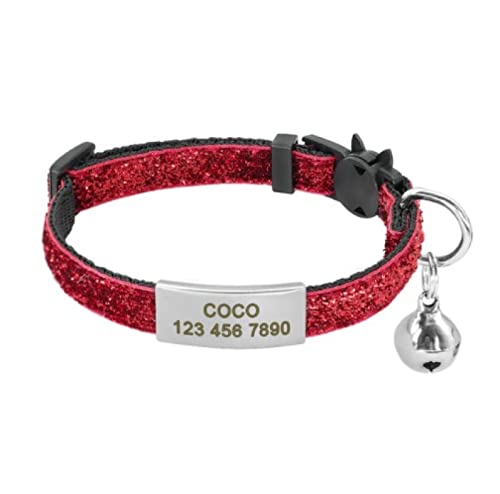 Release Cat Puppy Tag Collar Set Personalisiertes Nylon-Kätzchenhalsband Mit Gravur Für Kleine Haustiere,Kätzchen,1 cm Breite,Rot 2,18 Bis 27cm Release Cat Puppy Tag Collar Set Personalisiertes Nylon-Kätzchenhalsband Mit Gravur Für Kleine Haustiere,Kätzchen,1 cm Breite,Rot 2,18 Bis 27cm von VEKETE