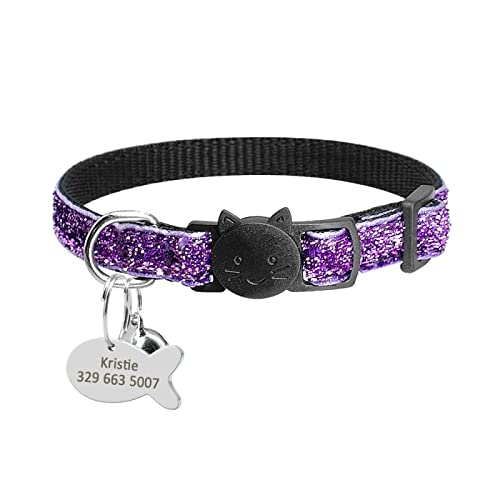 Release Cat Puppy Tag Collar Set Personalisiertes Nylon-Kätzchenhalsband Mit Gravur Für Kleine Haustiere,Kätzchen,1 cm Breite,Violett,18 Bis 27cm Release Cat Puppy Tag Collar Set Personalisiertes Nylon-Kätzchenhalsband Mit Gravur Für Kleine Haustiere,Kätzchen,1 cm Breite,Violett,18 Bis 27cm von VEKETE