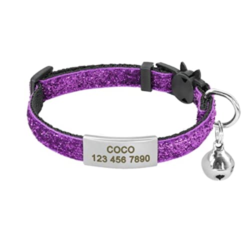 Release Cat Puppy Tag Collar Set Personalisiertes Nylon-Kätzchenhalsband Mit Gravur Für Kleine Haustiere,Kätzchen,1 cm Breite,lila 2,18 Bis 27cm Release Cat Puppy Tag Collar Set Personalisiertes Nylon-Kätzchenhalsband Mit Gravur Für Kleine Haustiere,Kätzchen,1 cm Breite,lila 2,18 Bis 27cm von VEKETE