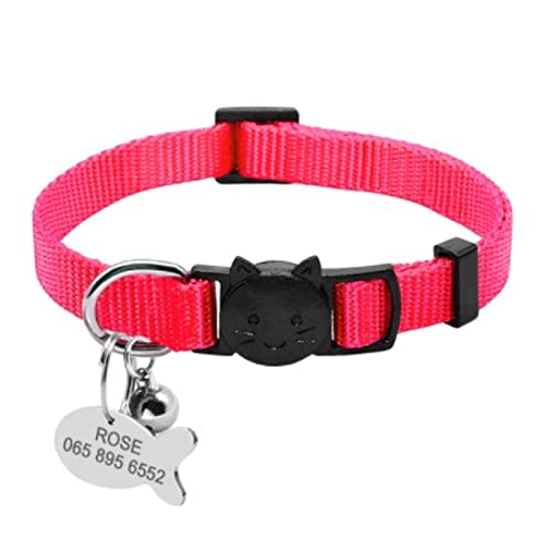 Release Cat Puppy Tag Collar Set Personalisiertes Nylon-Kätzchenhalsband Mit Gravur Für Kleine Haustiere,Kätzchen,1 cm Breite,rosa 4,18 Bis 27cm Release Cat Puppy Tag Collar Set Personalisiertes Nylon-Kätzchenhalsband Mit Gravur Für Kleine Haustiere,Kätzchen,1 cm Breite,rosa 4,18 Bis 27cm von VEKETE