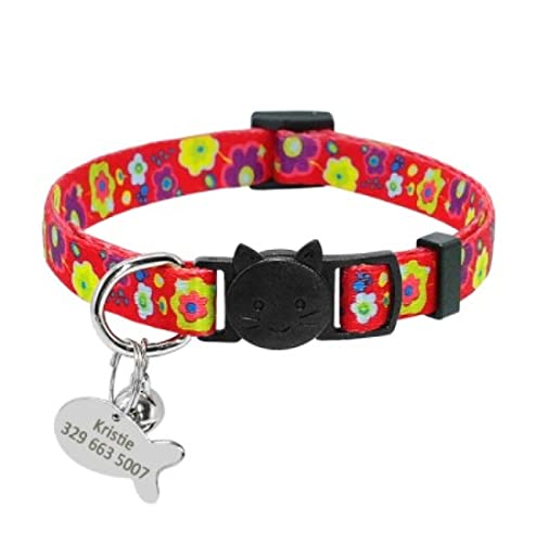Release Cat Puppy Tag Collar Set Personalisiertes Nylon-Kätzchenhalsband Mit Gravur Für Kleine Haustiere,Kätzchen,1 cm Breite,rot 3,18 Bis 27cm Release Cat Puppy Tag Collar Set Personalisiertes Nylon-Kätzchenhalsband Mit Gravur Für Kleine Haustiere,Kätzchen,1 cm Breite,rot 3,18 Bis 27cm von VEKETE