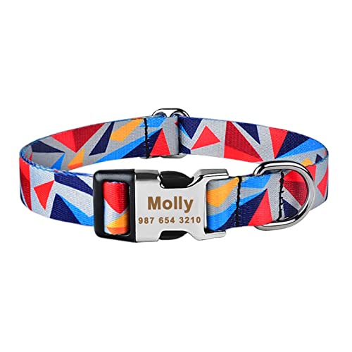 Verstellbares Nylon-Hundehalsband, Unisex, Individuell Graviert, Personalisiertes Hundehalsband, Kleiner, Großer Welpe, Katze, Haustier, Hundehalsband, ID-Tag,Blau,S Verstellbares Nylon-Hundehalsband, Unisex, Individuell Graviert, Personalisiertes Hundehalsband, Kleiner, Großer Welpe, Katze, Haustier, Hundehalsband, ID-Tag,Blau,S von VEKETE