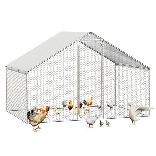 Hühnerstall Freilaufgehege - Verzinkter Stahl-Kleintierstall 3x2x2m, 6 m² Lauffläche, begehbar mit Tür & Riegel, Hühnerkäfig mit Dachplane für Hühner, Enten & Kaninchen Hühnerstall Freilaufgehege - Verzinkter Stahl-Kleintierstall 3x2x2m, 6 m² Lauffläche, begehbar mit Tür & Riegel, Hühnerkäfig mit Dachplane für Hühner, Enten & Kaninchen von VELPAX