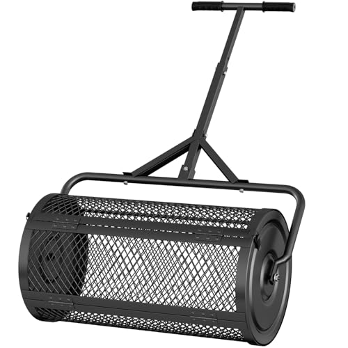 Kompoststreuer 75L, Torfmoos-Streuer mit U-Griff, Düngerstreuer Rasen Garten, Gartenstreuer für Dünger Saat, Komposter Metall, Saatgutstreuer mit Mesh-Korb, Rasenpflege Mehrzweck (SBJ-24inch-Black) Kompoststreuer 75L, Torfmoos-Streuer mit U-Griff, Düngerstreuer Rasen Garten, Gartenstreuer für Dünger Saat, Komposter Metall, Saatgutstreuer mit Mesh-Korb, Rasenpflege Mehrzweck (SBJ-24inch-Black) von VELPAX
