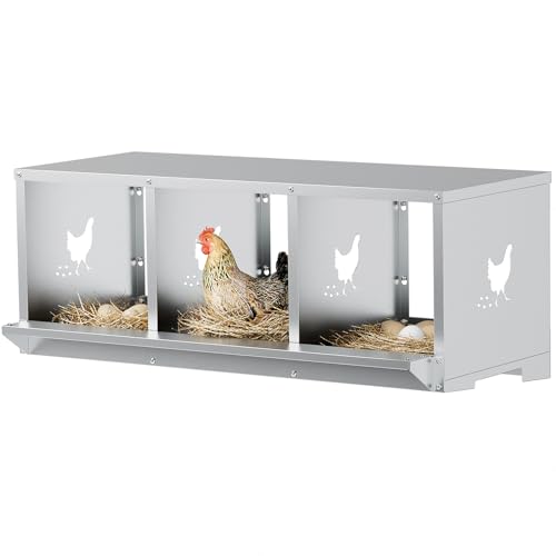 Legenester für Hühner, Hühnernest mit 3 Abteile, mit Lüftungslöchern, Leichte Reinigung,75 x 44 x 36,5 cm Legkammer für Legehennen im Hühnerstall Legenester für Hühner, Hühnernest mit 3 Abteile, mit Lüftungslöchern, Leichte Reinigung,75 x 44 x 36,5 cm Legkammer für Legehennen im Hühnerstall von VELPAX