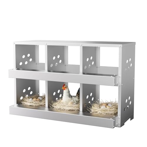 Legenester für Hühner, Hühnernest mit 6 Abteile, mit Lüftungslöchern, Leichte Reinigung, 91 x 33 x 62 cm Legkammer für Legehennen im Hühnerstall Legenester für Hühner, Hühnernest mit 6 Abteile, mit Lüftungslöchern, Leichte Reinigung, 91 x 33 x 62 cm Legkammer für Legehennen im Hühnerstall von VELPAX