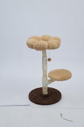 Luxuriöse Höhle für kleine Katze, moderner Indoor-Katzenbaumturm mit weichem Blumenbett, Kratzstämmen und Spielzeug für Katzen, 88 cm Höhe Luxuriöse Höhle für kleine Katze, moderner Indoor-Katzenbaumturm mit weichem Blumenbett, Kratzstämmen und Spielzeug für Katzen, 88 cm Höhe von VENAKURAH