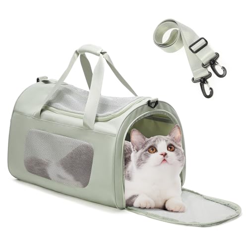 VENATIN Katzentransportbox für große Katzen und Welpen, Katzenboxe Flugzeugtauglich, Weichseitige Hundetransportbox mit Innenleine, Big 9 kg,Grün,transporttasche für Katze Hund VENATIN Katzentransportbox für große Katzen und Welpen, Katzenboxe Flugzeugtauglich, Weichseitige Hundetransportbox mit Innenleine, Big 9 kg,Grün,transporttasche für Katze Hund von VENATIN