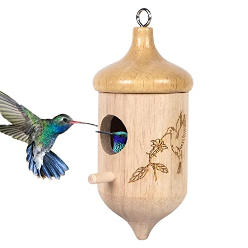 ?Kolibri-Nest,Hängendes Kolibri-Schaukelnest | Draußen hängendes Vogelhaus aus Holz für drinnen und draußen, Gartendekoration, Wren Swallow Spatz Ventdouce von VENTDOUCE