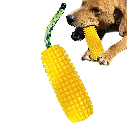 Hundekauspielzeug Mais,Exquisites Kauspielzeug zum Zahnen aus Mais - Flexibles Hundespielzeug zur Zahnreinigung, multifunktionales interaktives Hundespielzeug mit Quietschgeräusch für Katzen Ventdouce von VENTDOUCE