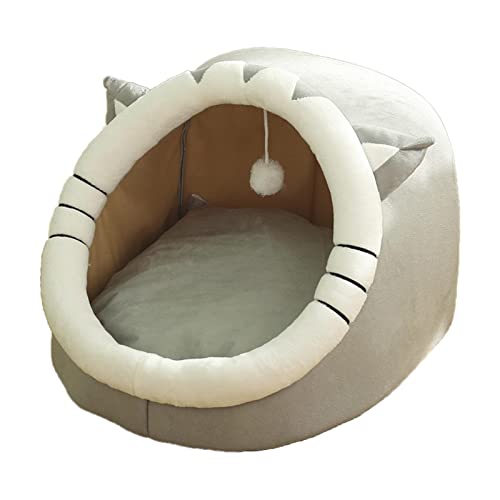 Katzenzelt Bett - Haustier-Katzenhöhle mit flauschigem Ball zum Aufhängen | Halboffene Katzenbetten für Hauskatzen oder kleine Hunde, Welpen, Kätzchen, Kaninchen, Rutschfester und Ventdouce von VENTDOUCE